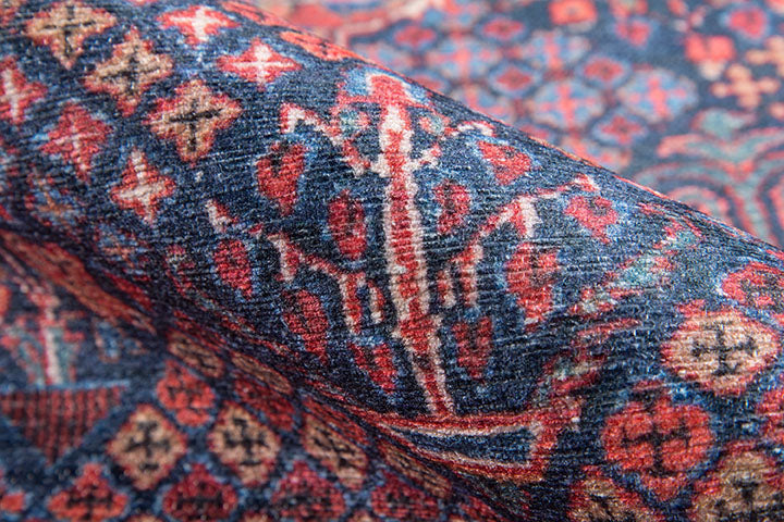Afshar 10 Navy Antique Wash Medallion Rug