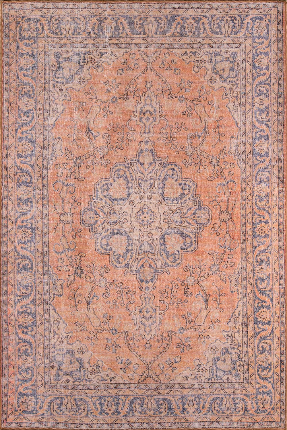 Afshar 11 Copper Antique Wash Medallion Rug