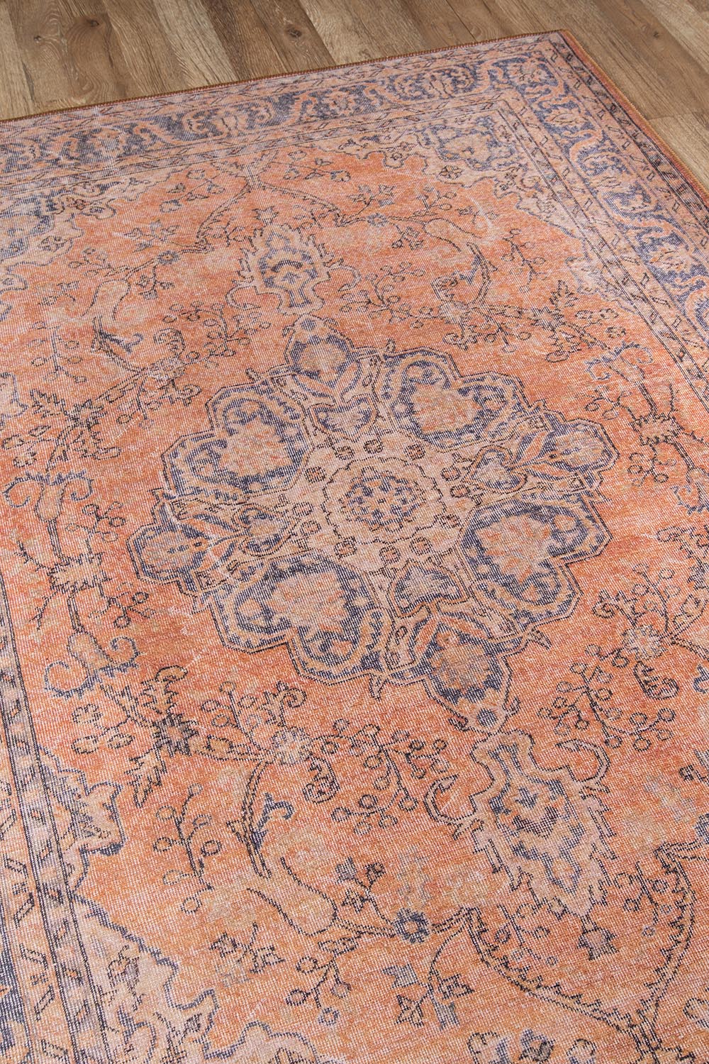 Afshar 11 Copper Antique Wash Medallion Rug