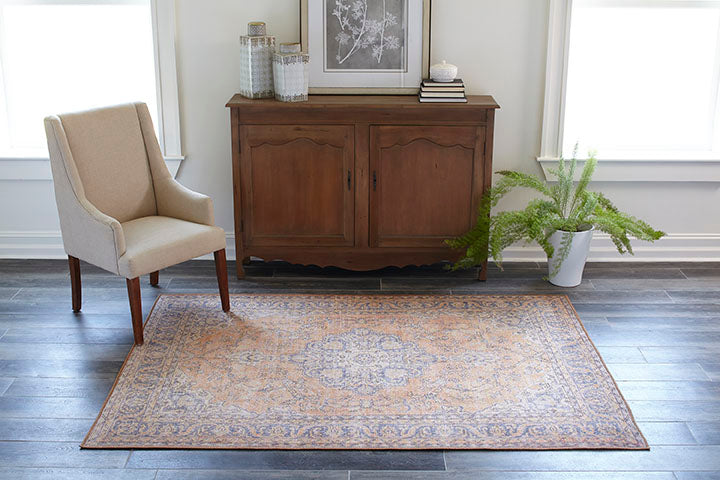 Afshar 11 Copper Antique Wash Medallion Rug