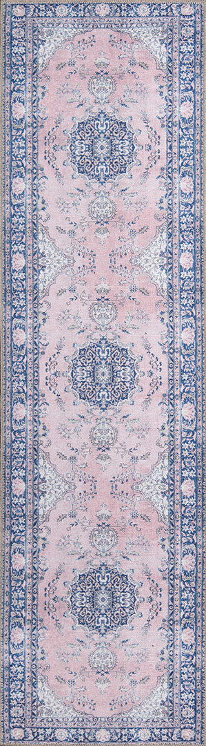 Afshar 30 Pink Antique Wash Medallion Rug