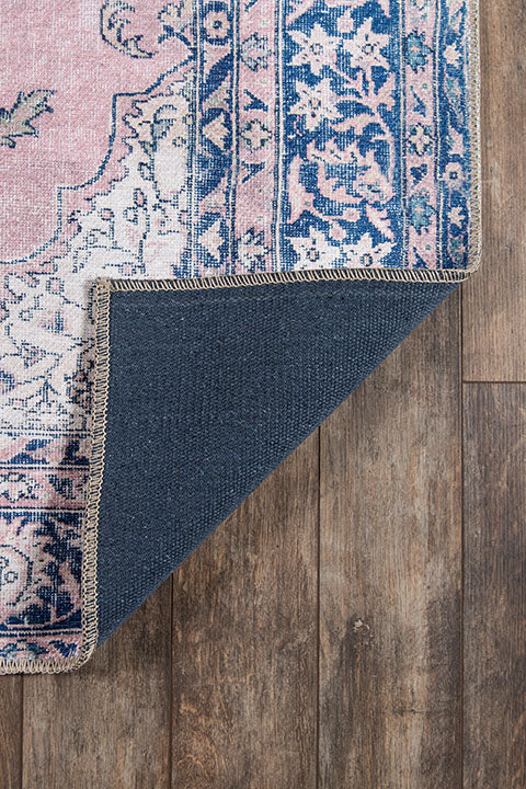 Afshar 30 Pink Antique Wash Medallion Rug