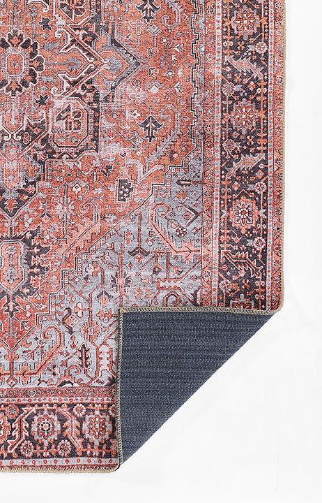 Afshar 36 Copper Antique Wash Medallion Rug