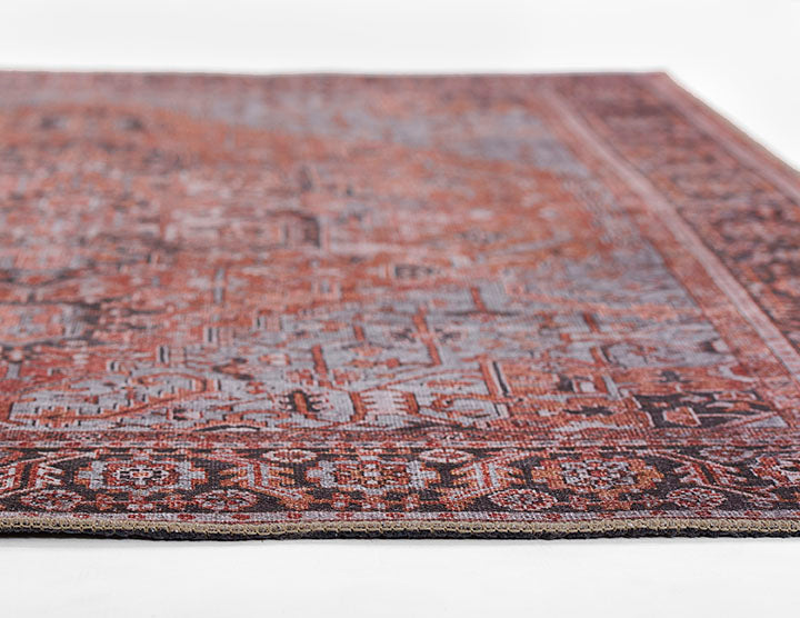 Afshar 36 Copper Antique Wash Medallion Rug