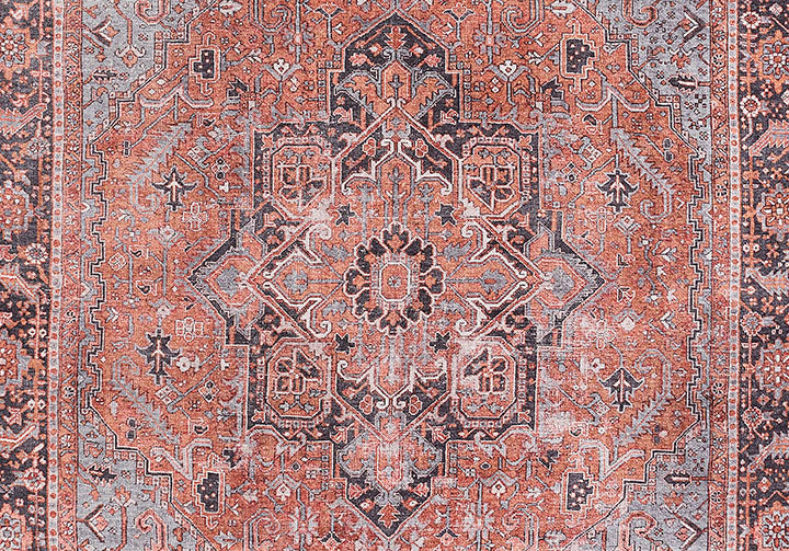 Afshar 36 Copper Antique Wash Medallion Rug