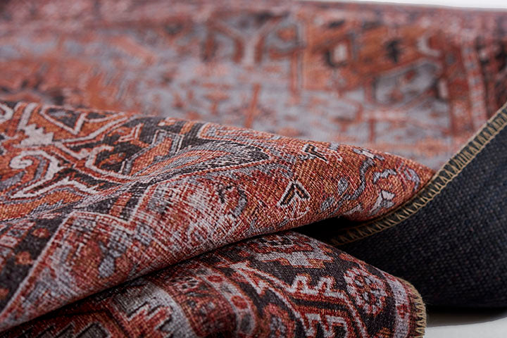 Afshar 36 Copper Antique Wash Medallion Rug