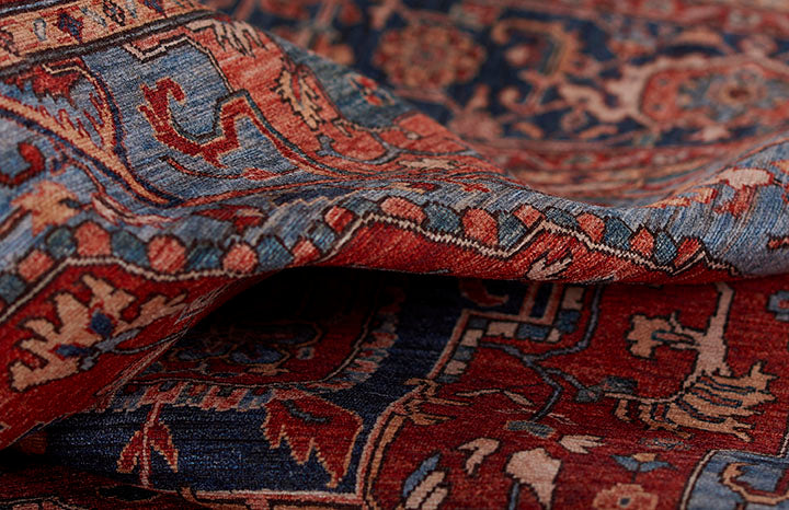 Afshar 37 Red Antique Wash Medallion Rug