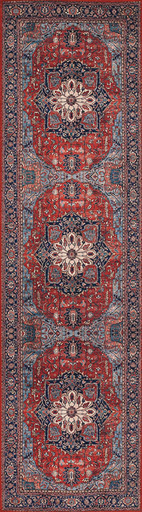 Afshar 37 Red Antique Wash Medallion Rug