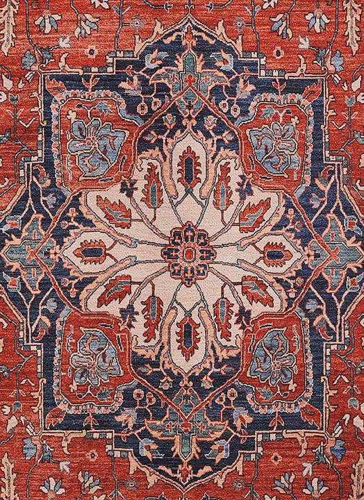 Afshar 37 Red Antique Wash Medallion Rug