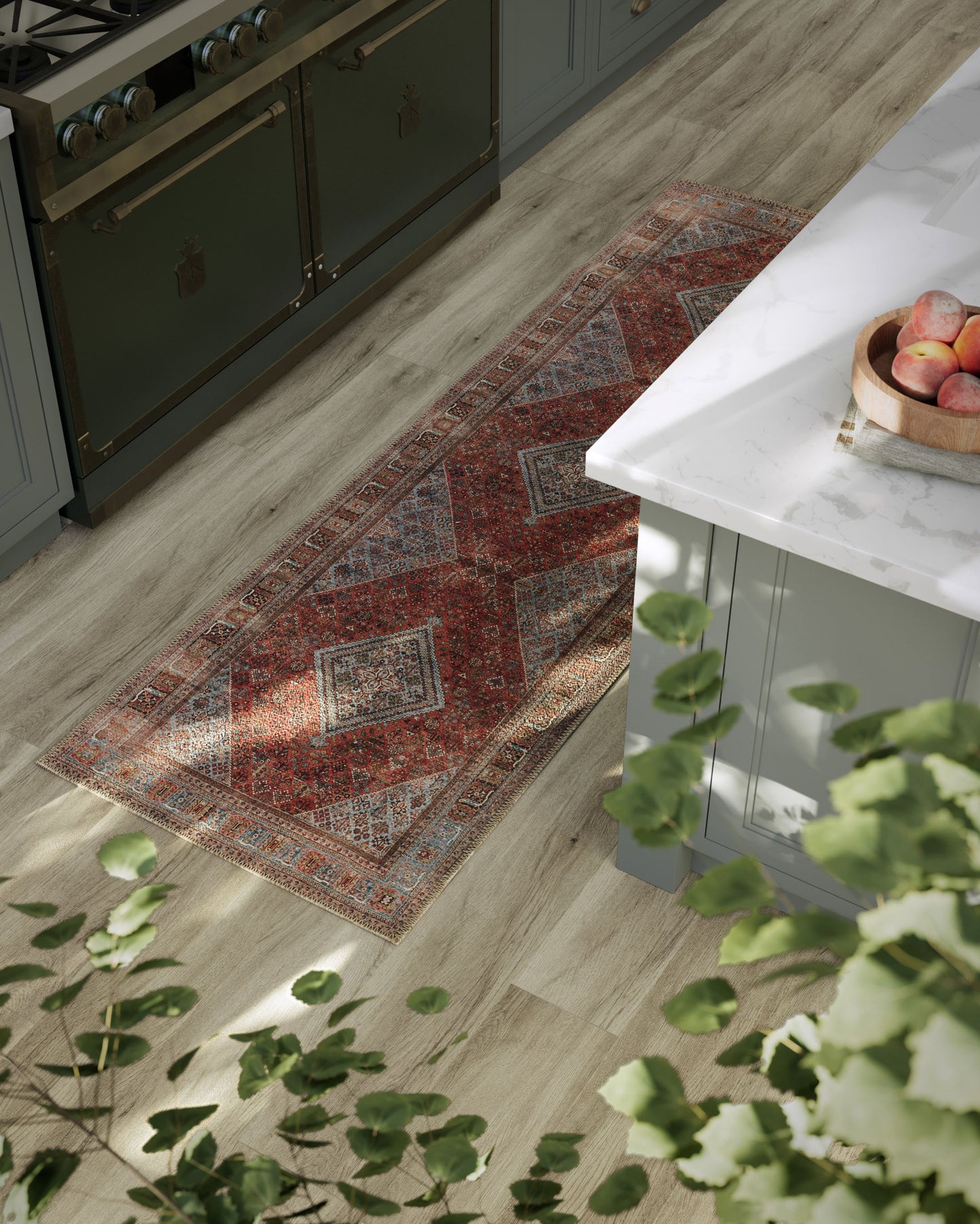 Afshar 38 Copper Antique Wash Medallion Rug