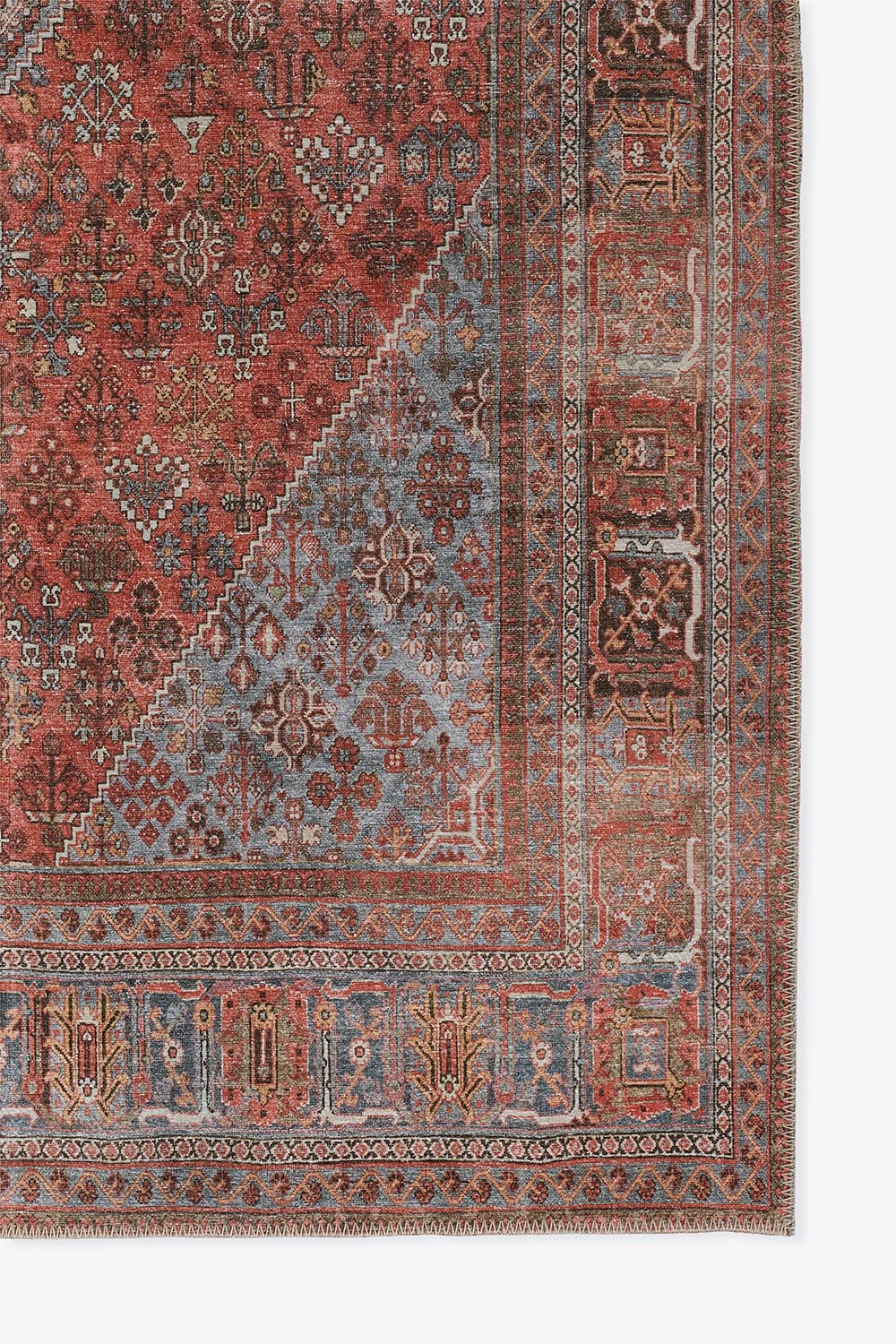 Afshar 38 Copper Antique Wash Medallion Rug