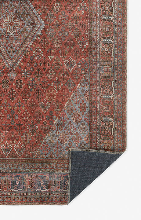 Afshar 38 Copper Antique Wash Medallion Rug