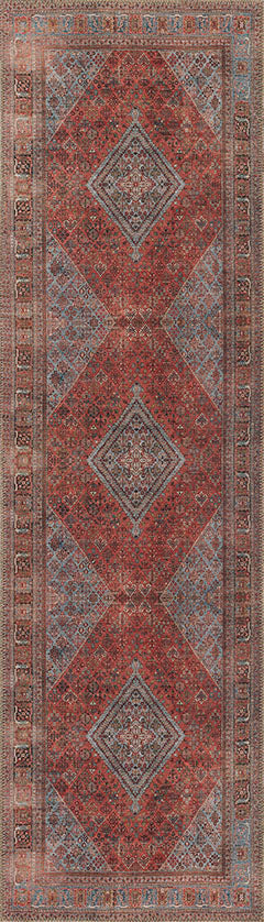 Afshar 38 Copper Antique Wash Medallion Rug