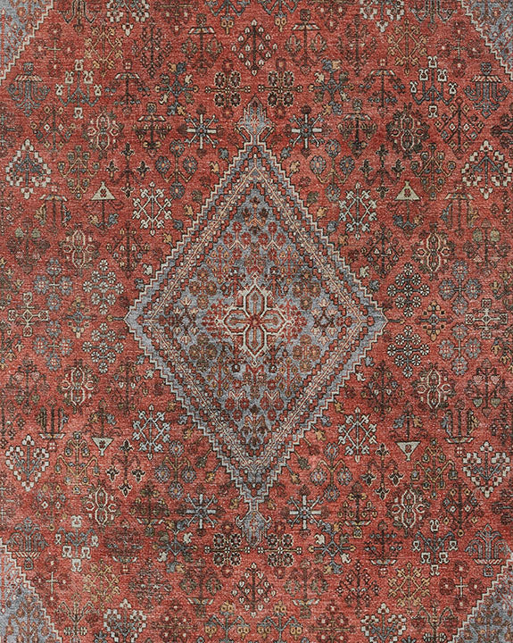 Afshar 38 Copper Antique Wash Medallion Rug
