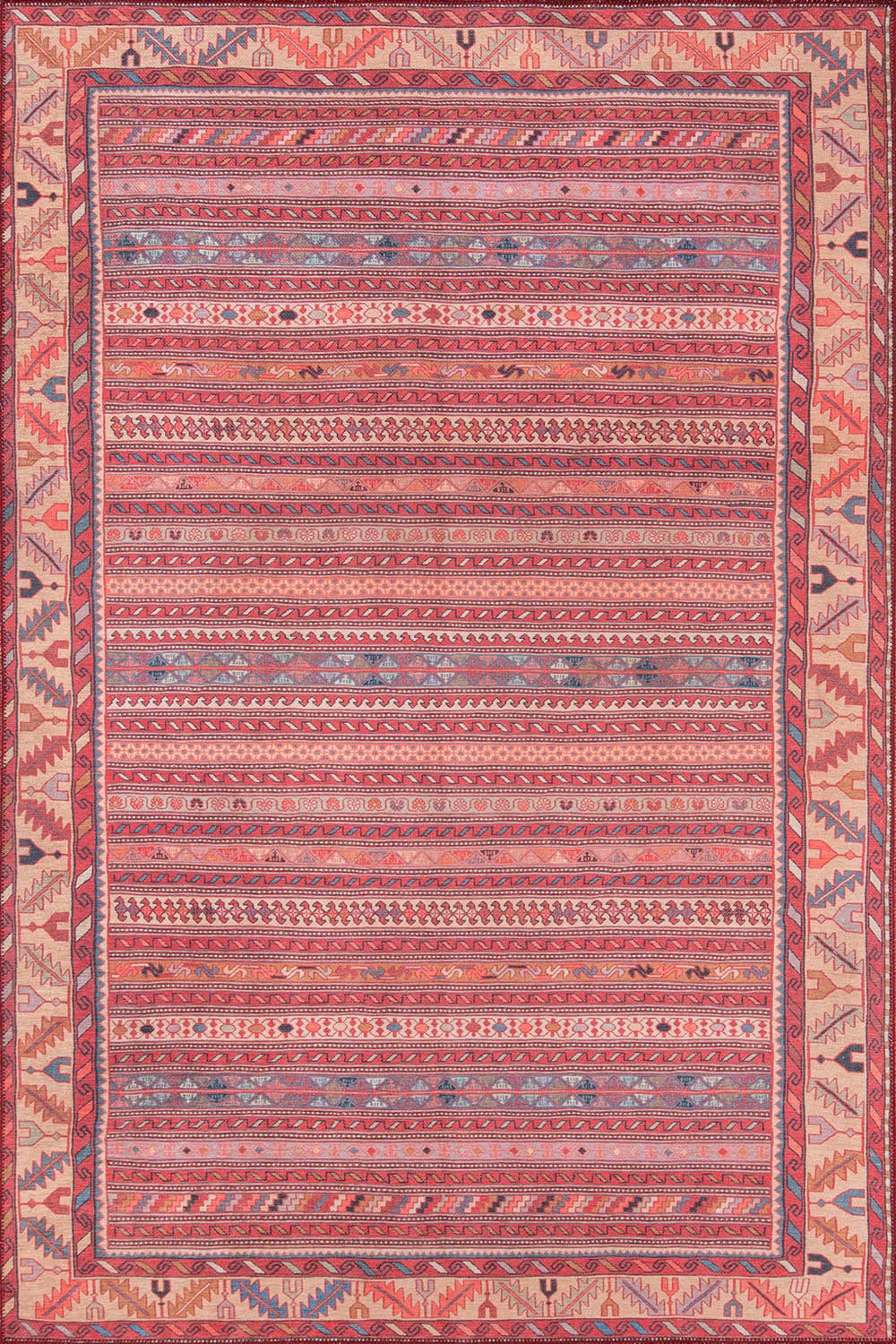 Afshar 5 Multi Antique Wash Tribal Rug