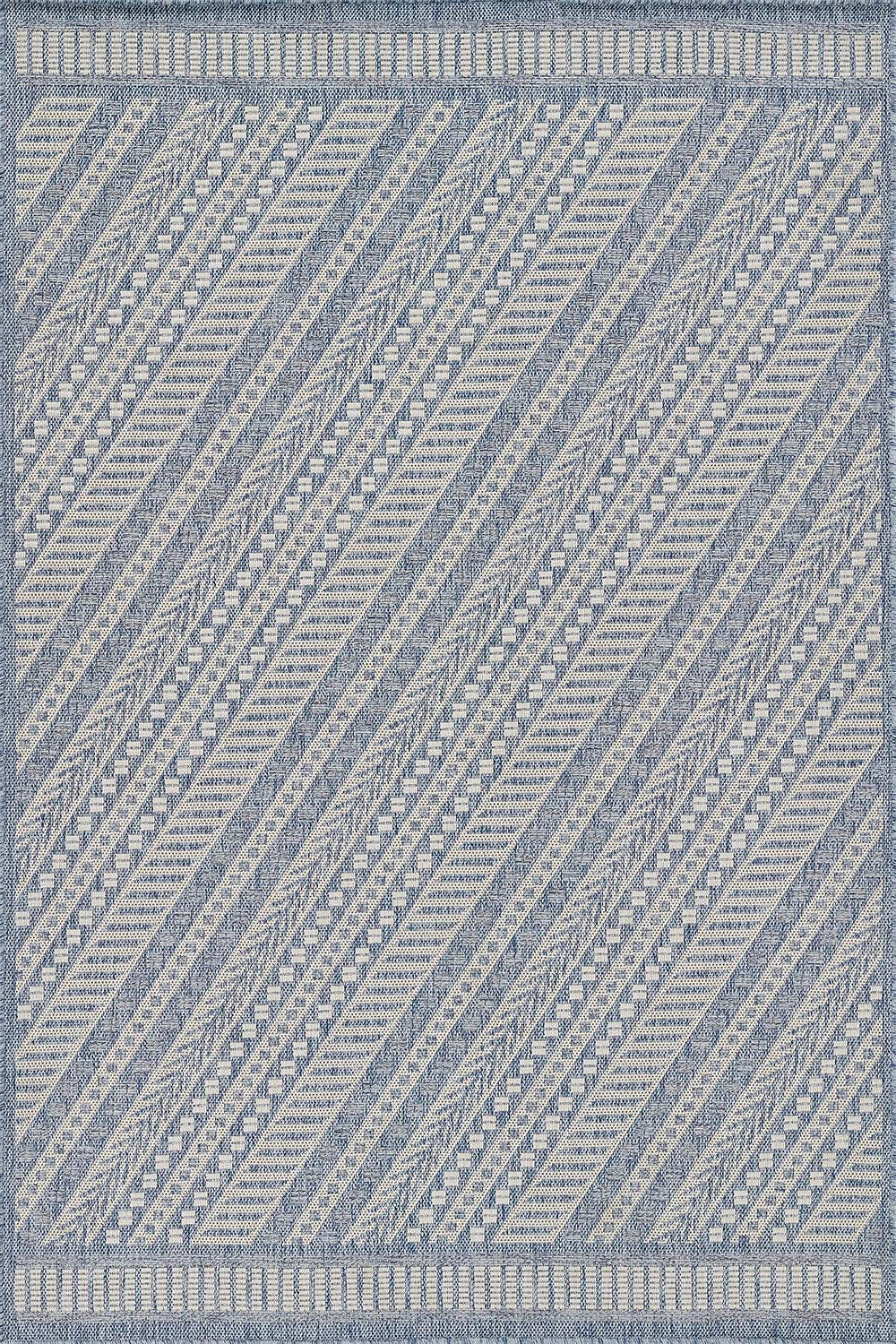 Hampton 3 Blue Moroccan Stripe Rug