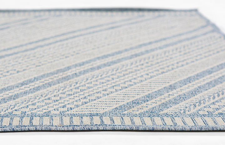 Hampton 3 Blue Moroccan Stripe Rug