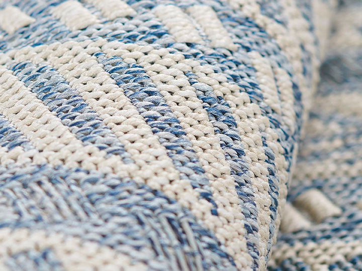 Hampton 3 Blue Moroccan Stripe Rug
