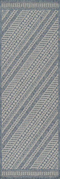 Hampton 3 Blue Moroccan Stripe Rug