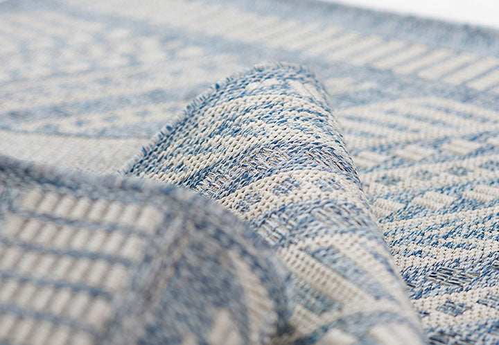 Hampton 3 Blue Moroccan Stripe Rug
