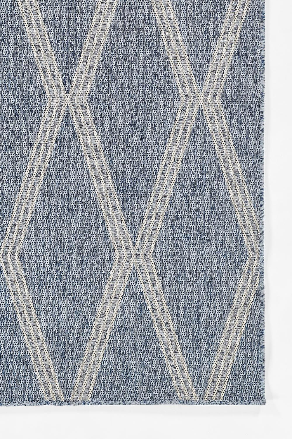 Hampton 5 Blue Moroccan Diamond Rug