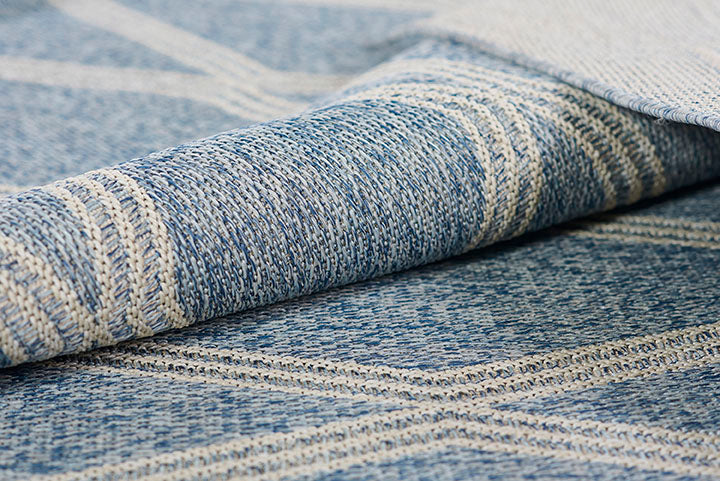 Hampton 5 Blue Moroccan Diamond Rug