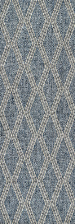 Hampton 5 Blue Moroccan Diamond Rug