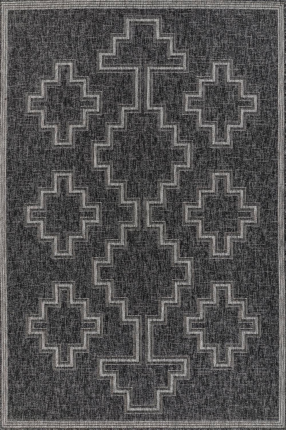 Hampton 9 Black Moroccan Tuareg Cross Rug