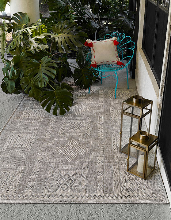 Hampton 10 Grey Moroccan Zigzag Rug