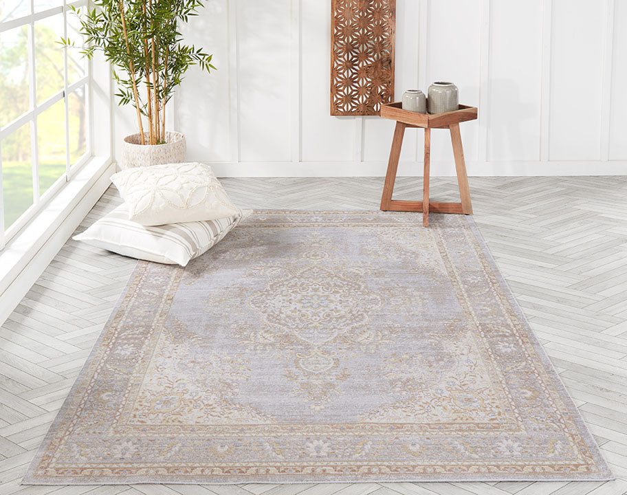 Isabella 1 Grey Vintage Pastel Rug