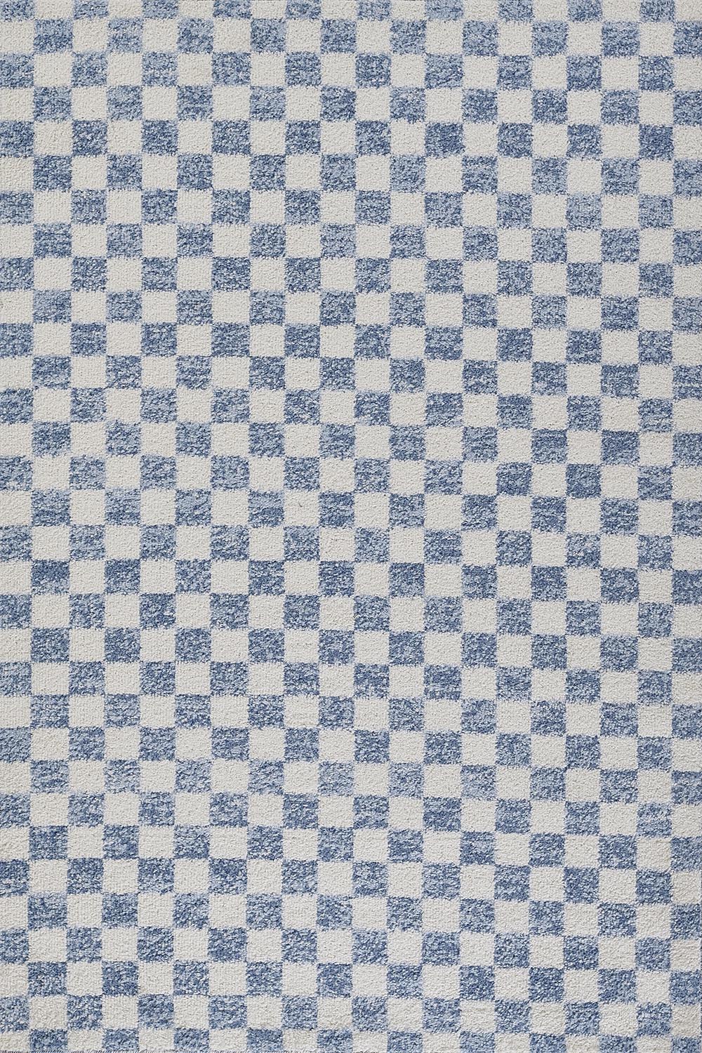 Kaia 1 Checkered Blue Shag Rug