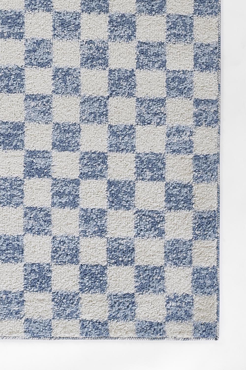 Kaia 1 Checkered Blue Shag Rug