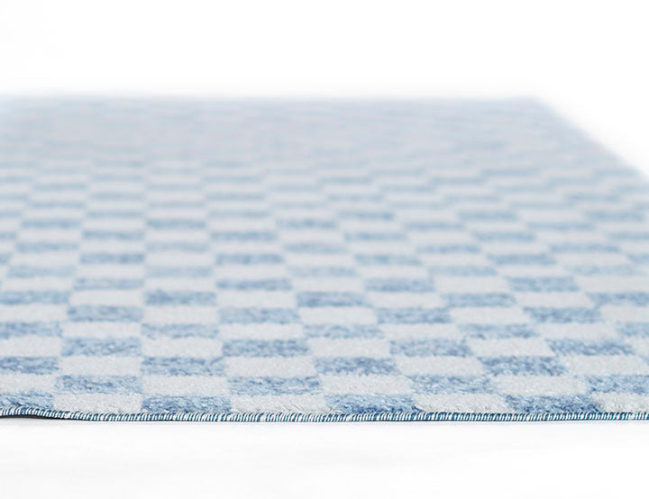 Kaia 1 Checkered Blue Shag Rug