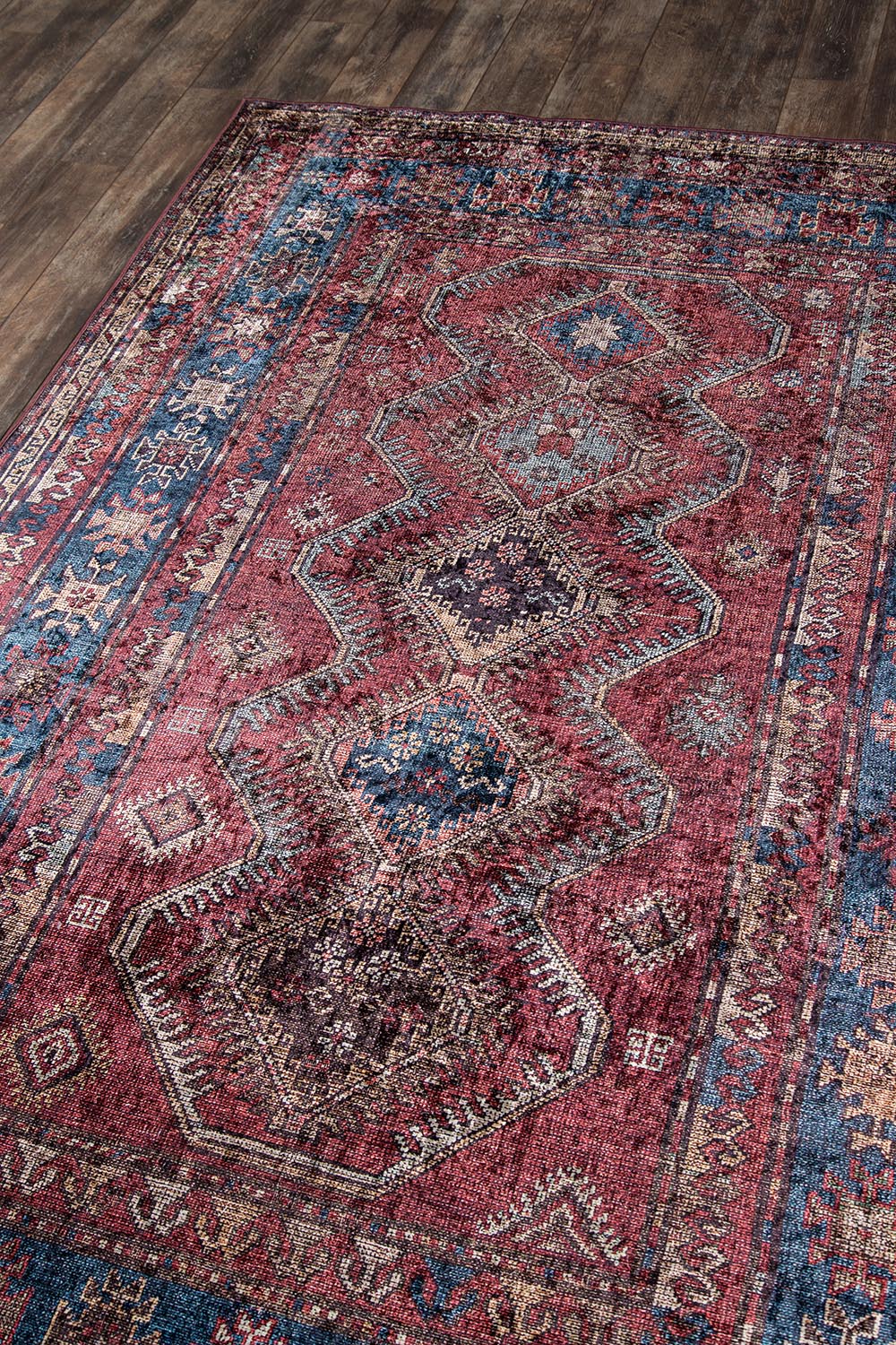 Karachi 1 Burgundy Traditional Rug