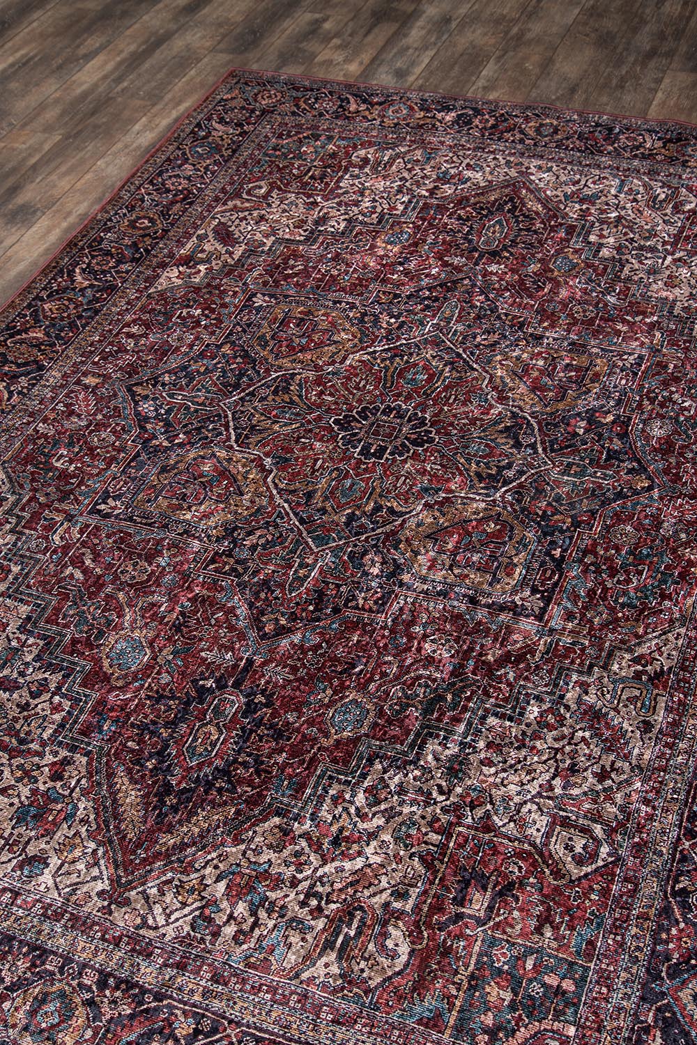 Karachi 4 Burgundy Traditional Rug