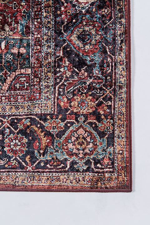 Karachi 4 Burgundy Traditional Rug