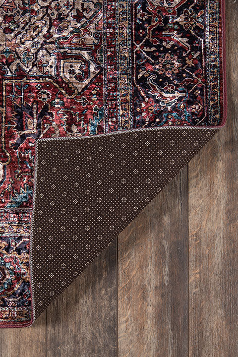 Karachi 4 Burgundy Traditional Rug