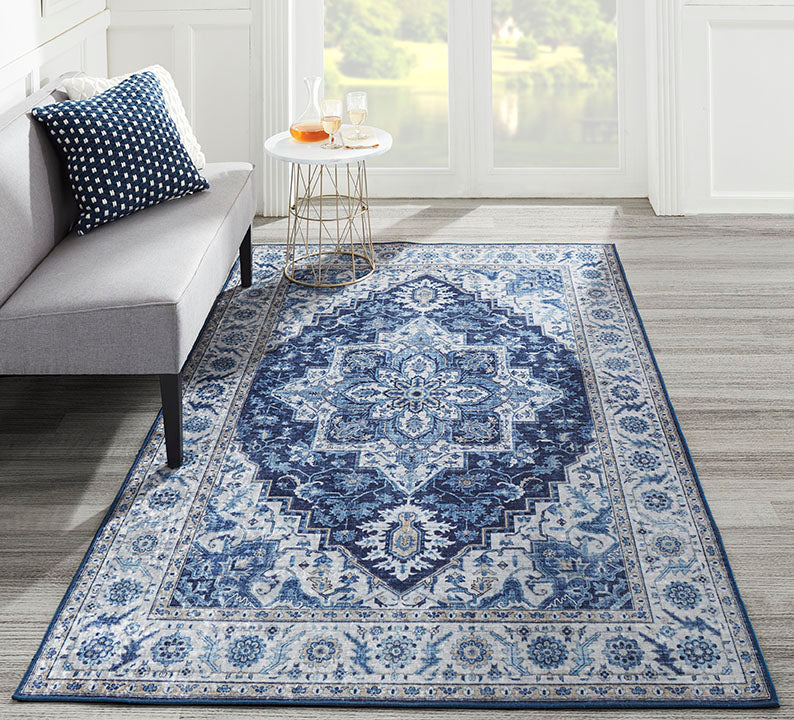 Karachi 8 Blue Traditional Rug