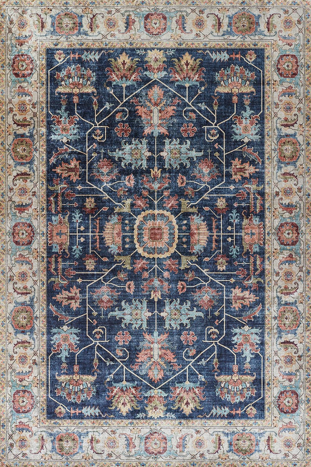 Karachi 9 Navy Traditional Rug