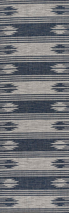 Riviera 7 Blue Abstract Shibori Outdoor Rug