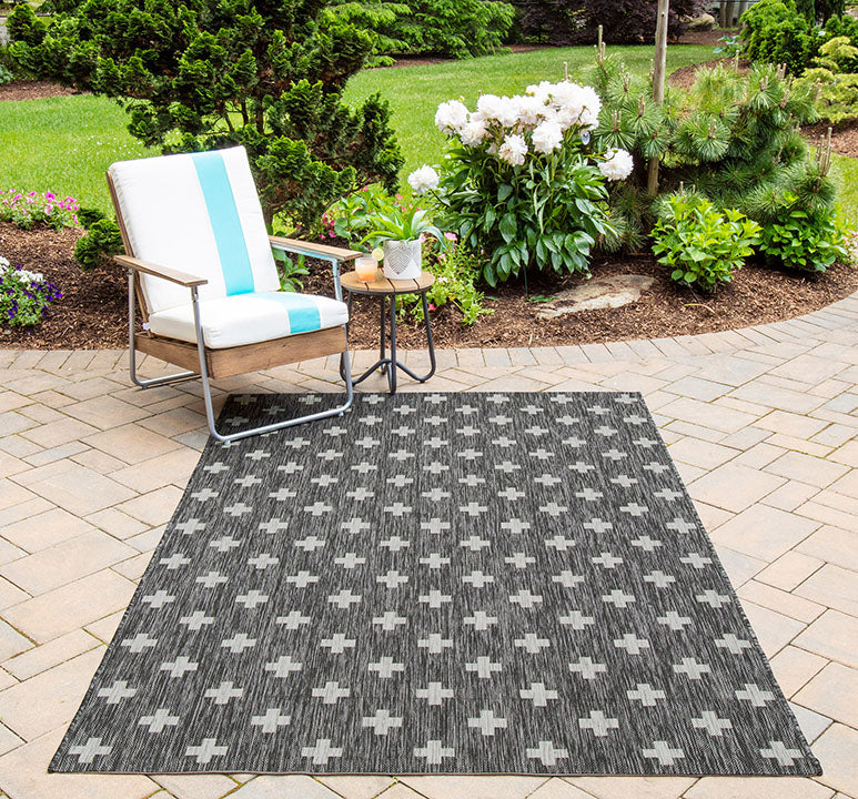 Villa Outdoor Rug Umbria Charcoal