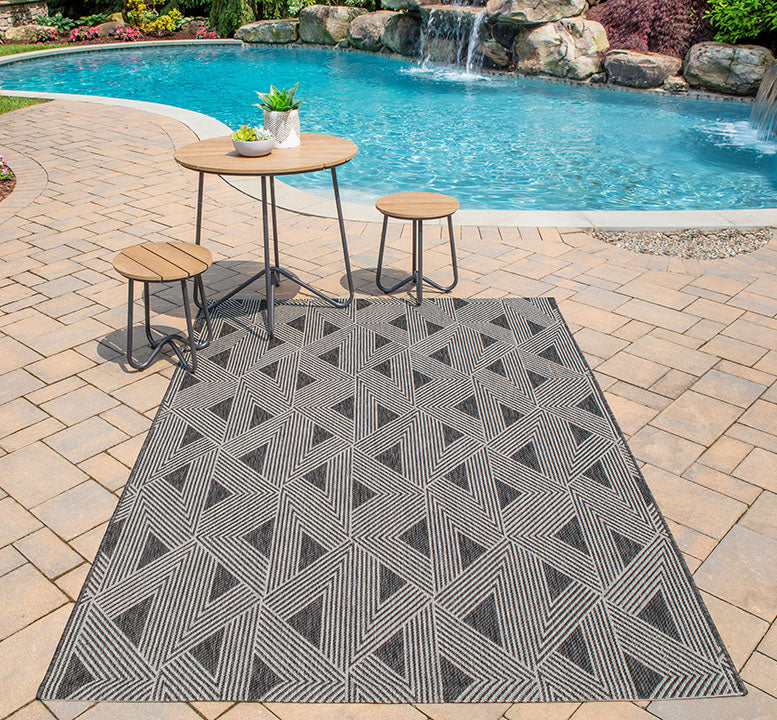 Villa Outdoor Rug Como Charcoal