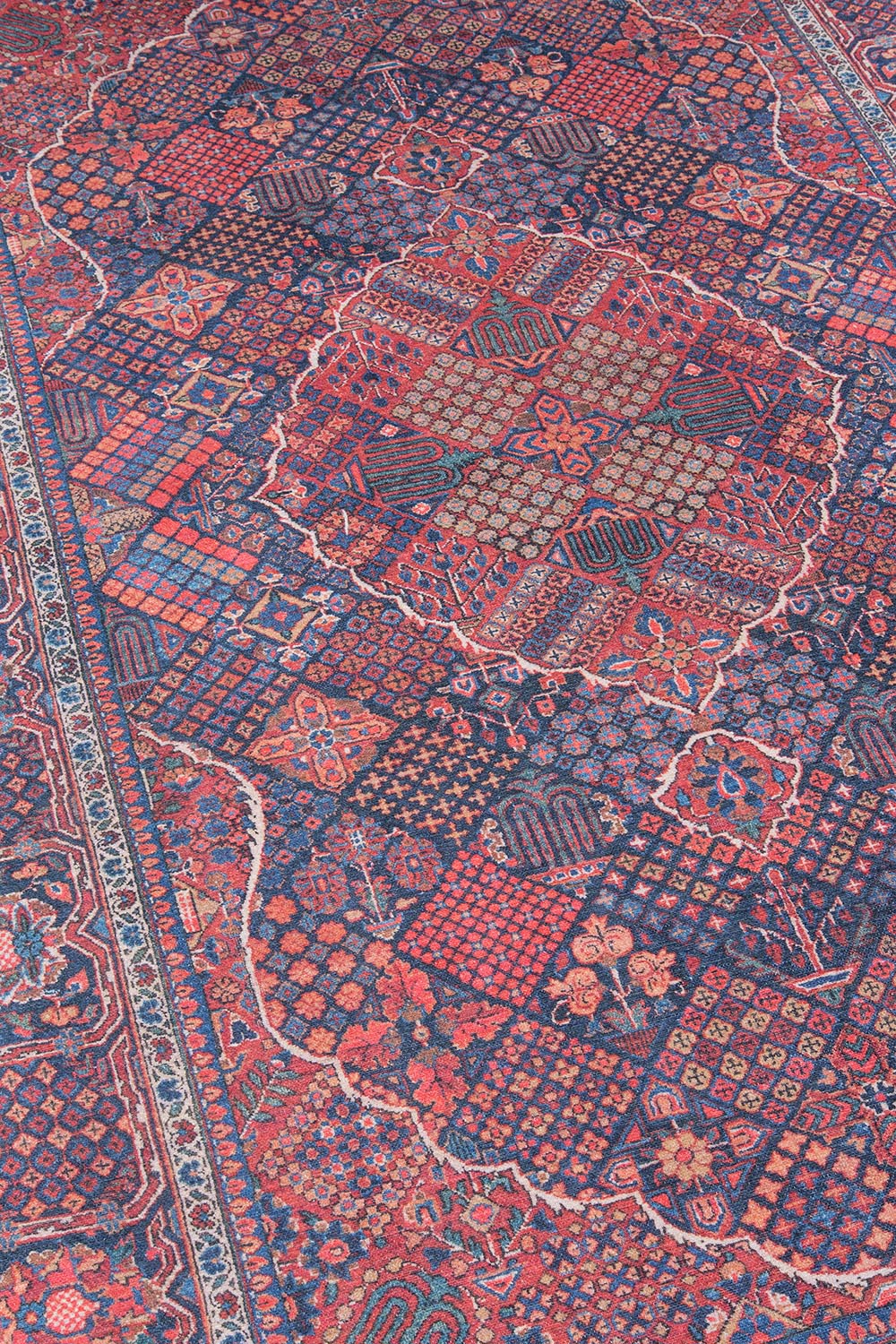 Afshar 10 Navy Antique Wash Medallion Rug