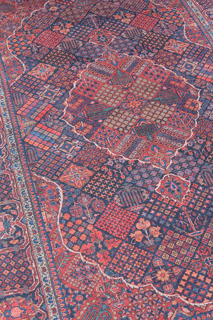 Afshar 10 Navy Antique Wash Medallion Rug