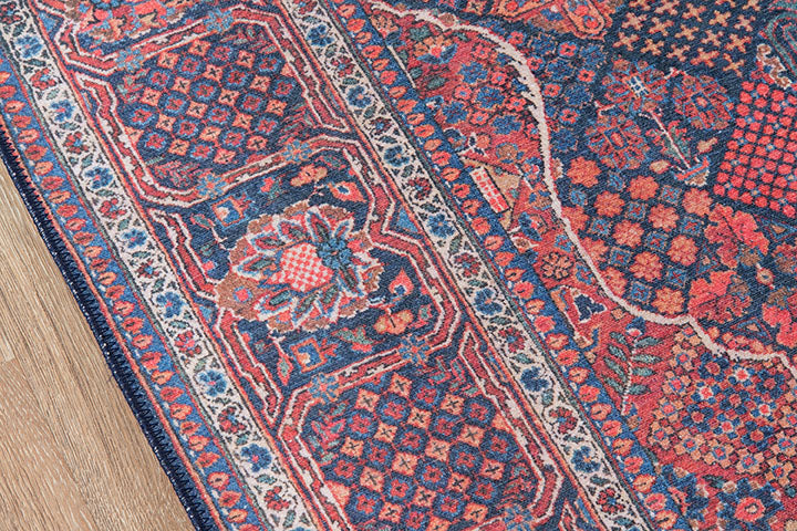Afshar 10 Navy Antique Wash Medallion Rug