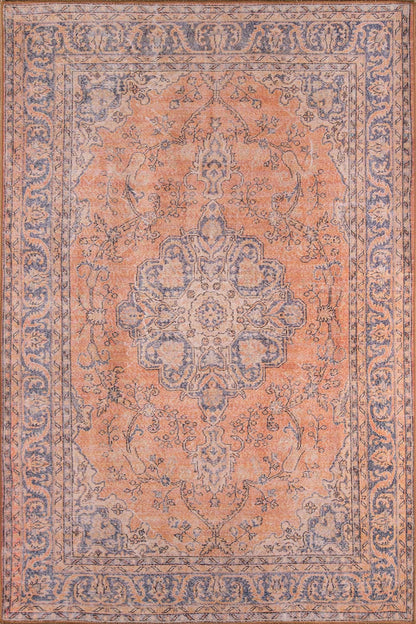 Afshar 11 Copper Antique Wash Medallion Rug