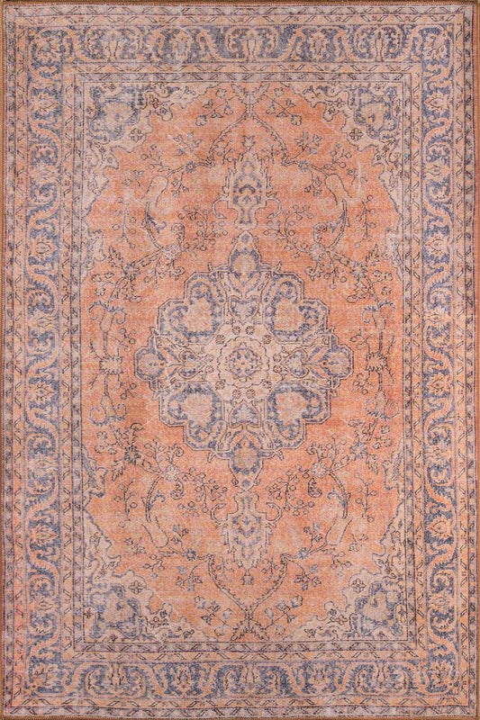 Afshar 11 Copper Antique Wash Medallion Rug