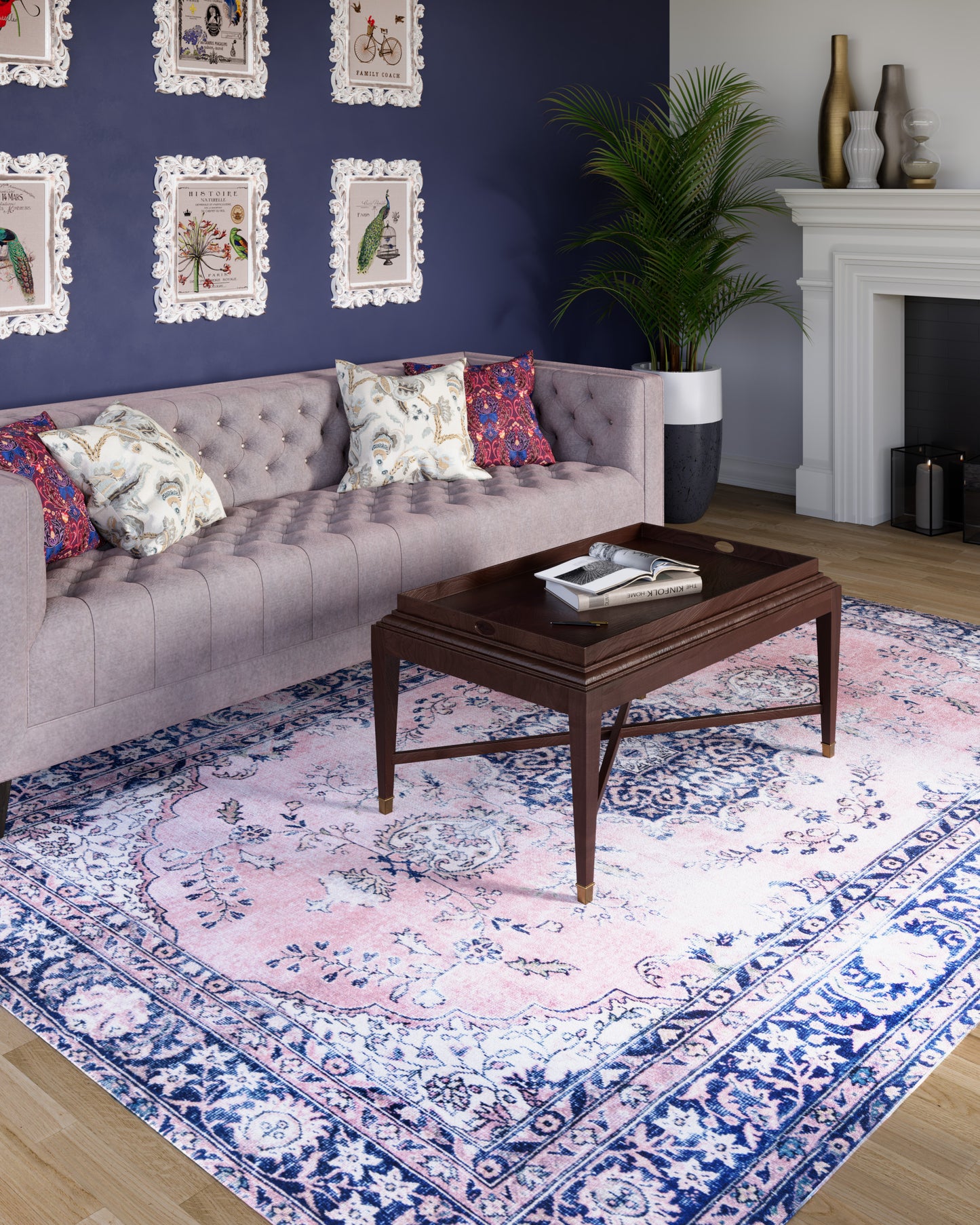 Afshar 30 Pink No-Shed Washable Rug