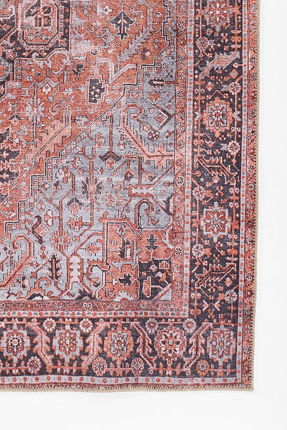 Afshar 36 Copper Antique Wash Medallion Rug