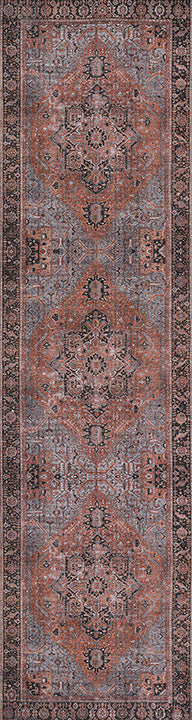 Afshar 36 Copper Antique Wash Medallion Rug